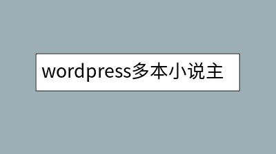 wordpress多本小说主题imwpnovels说明书