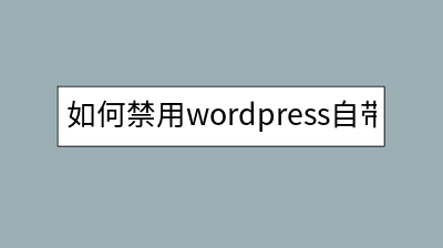 如何禁用wordpress自带的sitemap