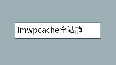 imwpcache全站静态缓存插件中的采样统计是干什么用的？