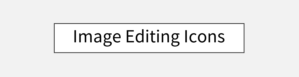 Image Editing Icons