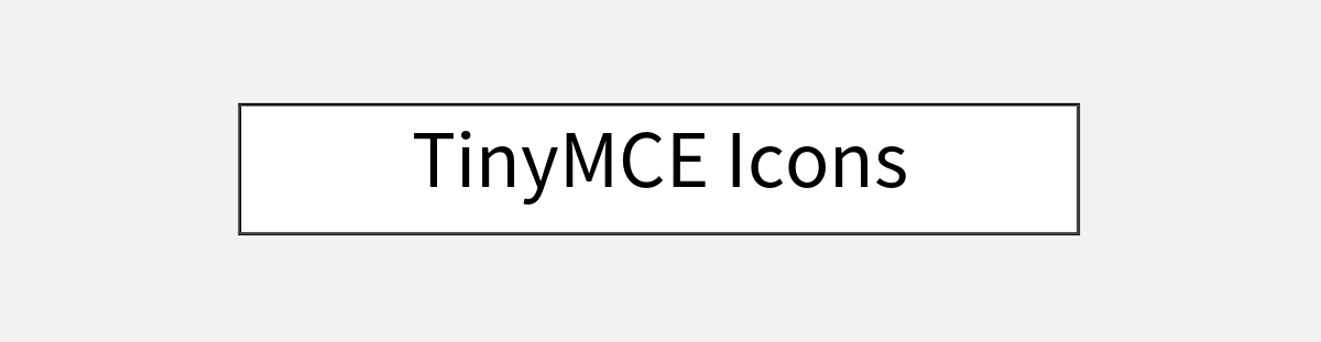 TinyMCE Icons